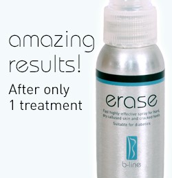 <b> The Power of Erase</b><br/>See it to believe it! Say goodbye to dry, cracked heels, in less than 10 minutes!</